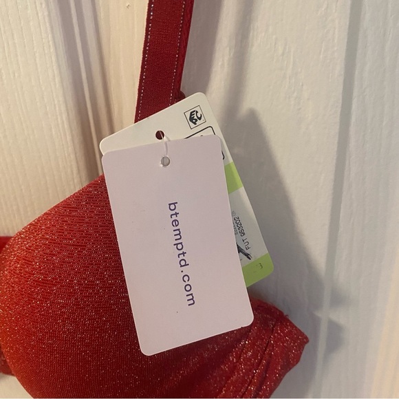 Btemptd womens red glitter bra size 32b - Picture 3 of 4